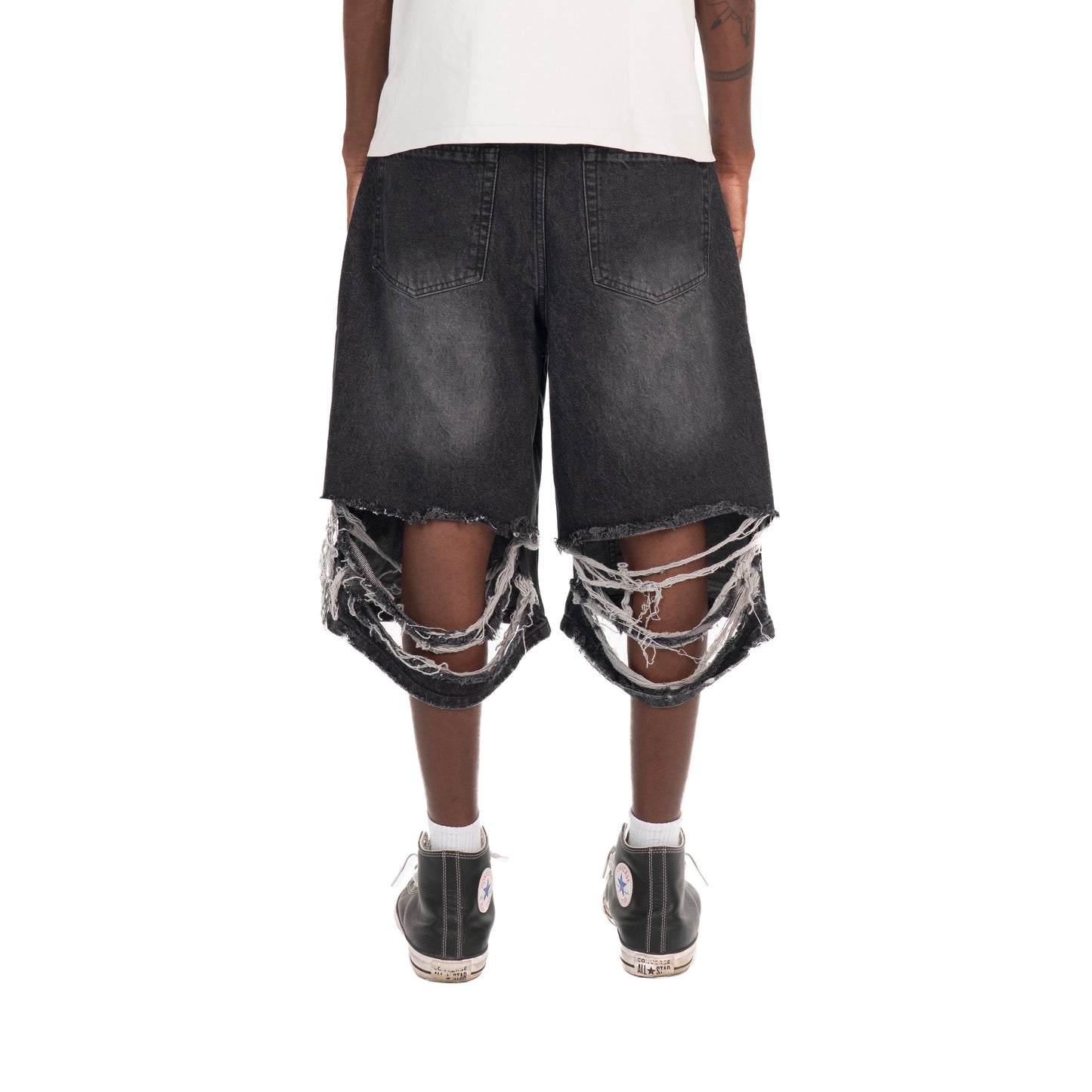 Destroyed Carpenter Jorts Black