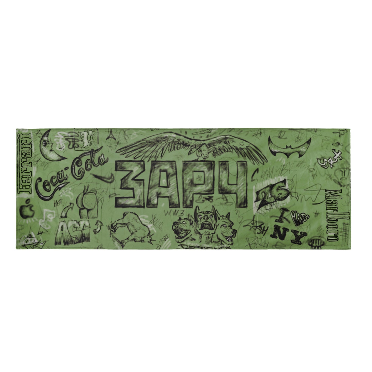 Green Graffiti Beach Towel