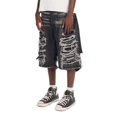 Destroyed Carpenter Jorts Black