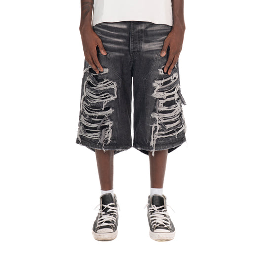 Destroyed Carpenter Jorts Black