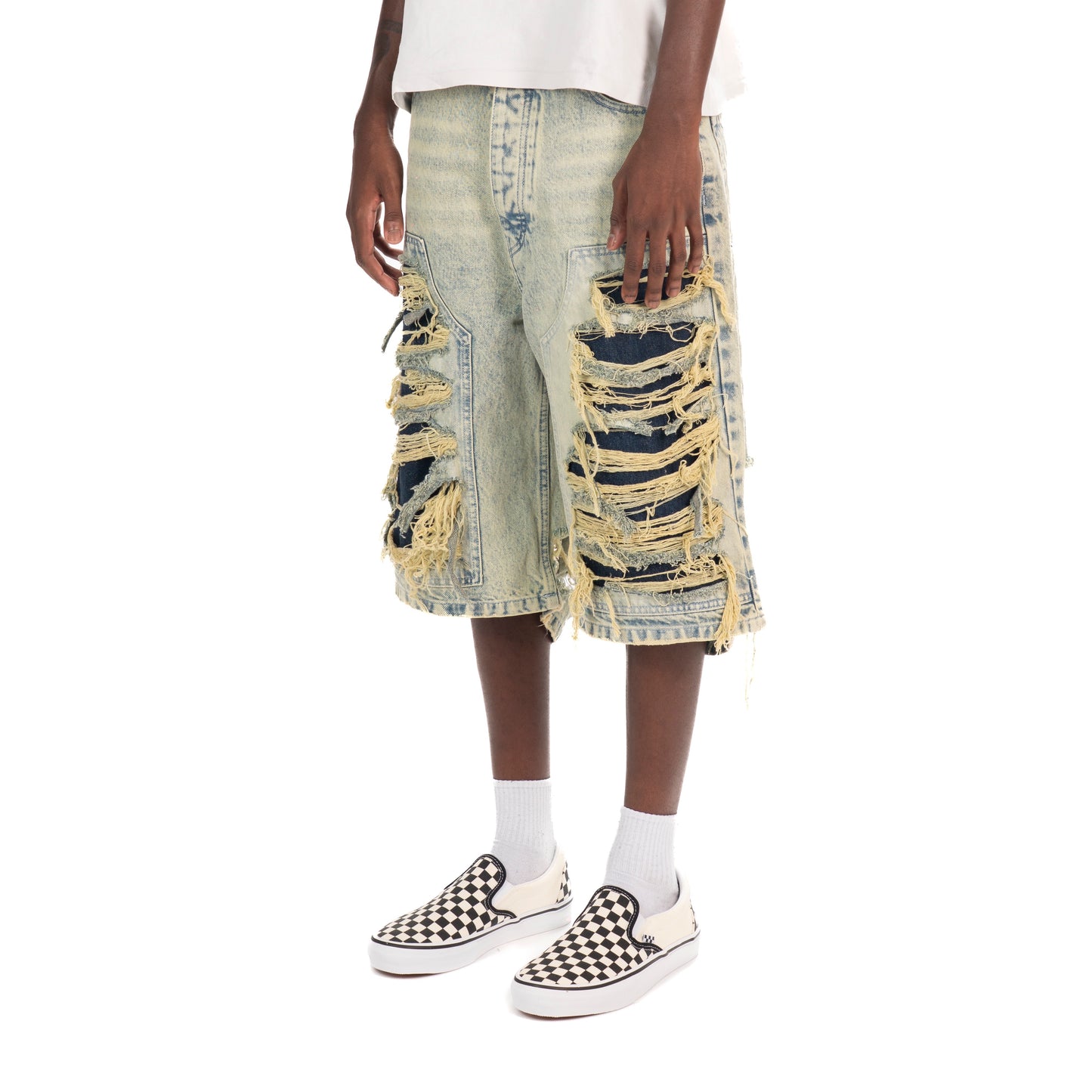 Destroyed Carpenter Jorts Blue