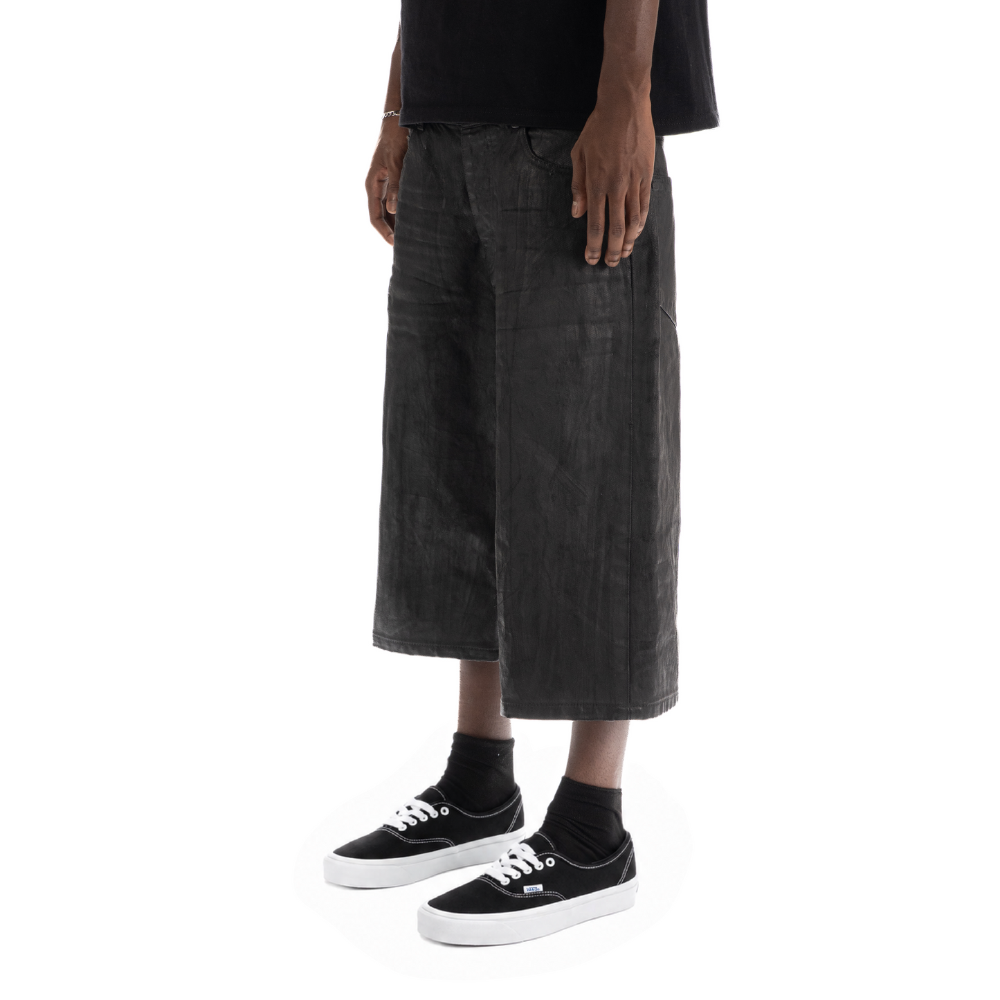 Coated Black Jorts