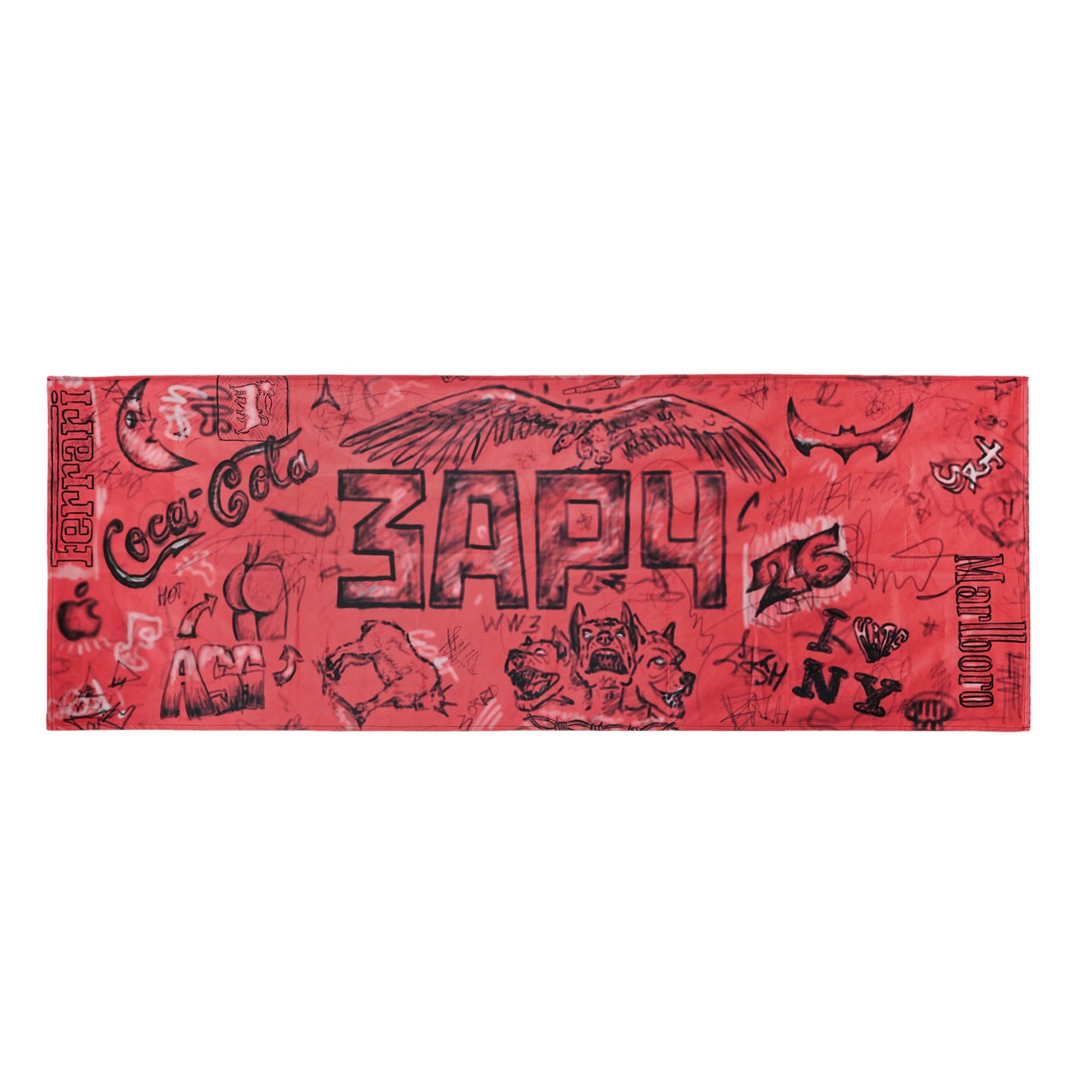 Red Graffiti Beach Towel